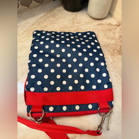 LeSportsac Navy and Red Polka Dot Bag - Picture 6 of 10